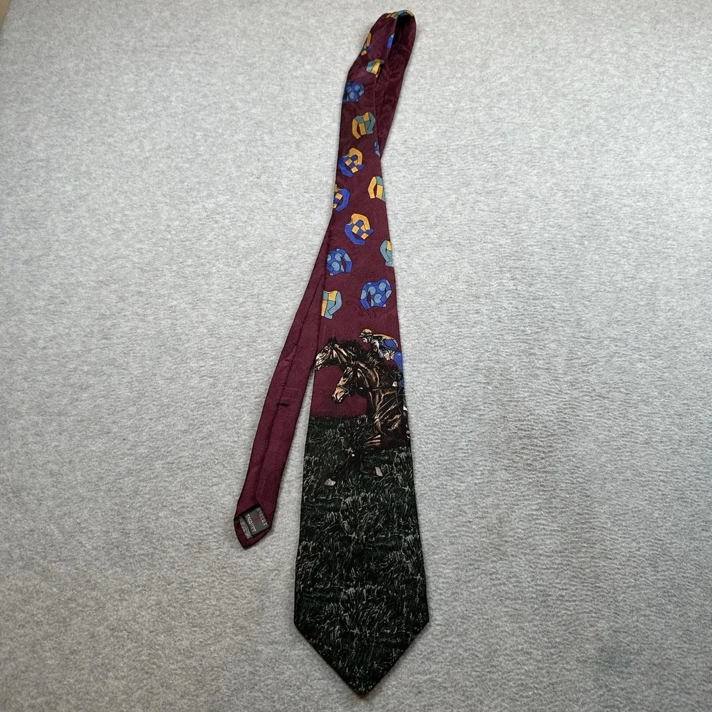 Robert Talbott House Of Walsh Necktie Silk Horse Racing Jockeys Hand Sewn In USA